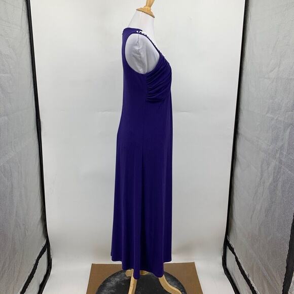 Soft Surroundings Dress Womens PS Small Petite Vibrant Purple Beaded Halter Maxi - Picture 5 of 16